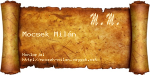 Mocsek Milán névjegykártya